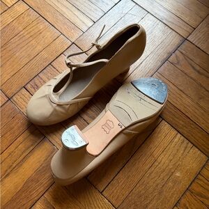 Capezio Tan Heeled Tap Shoes